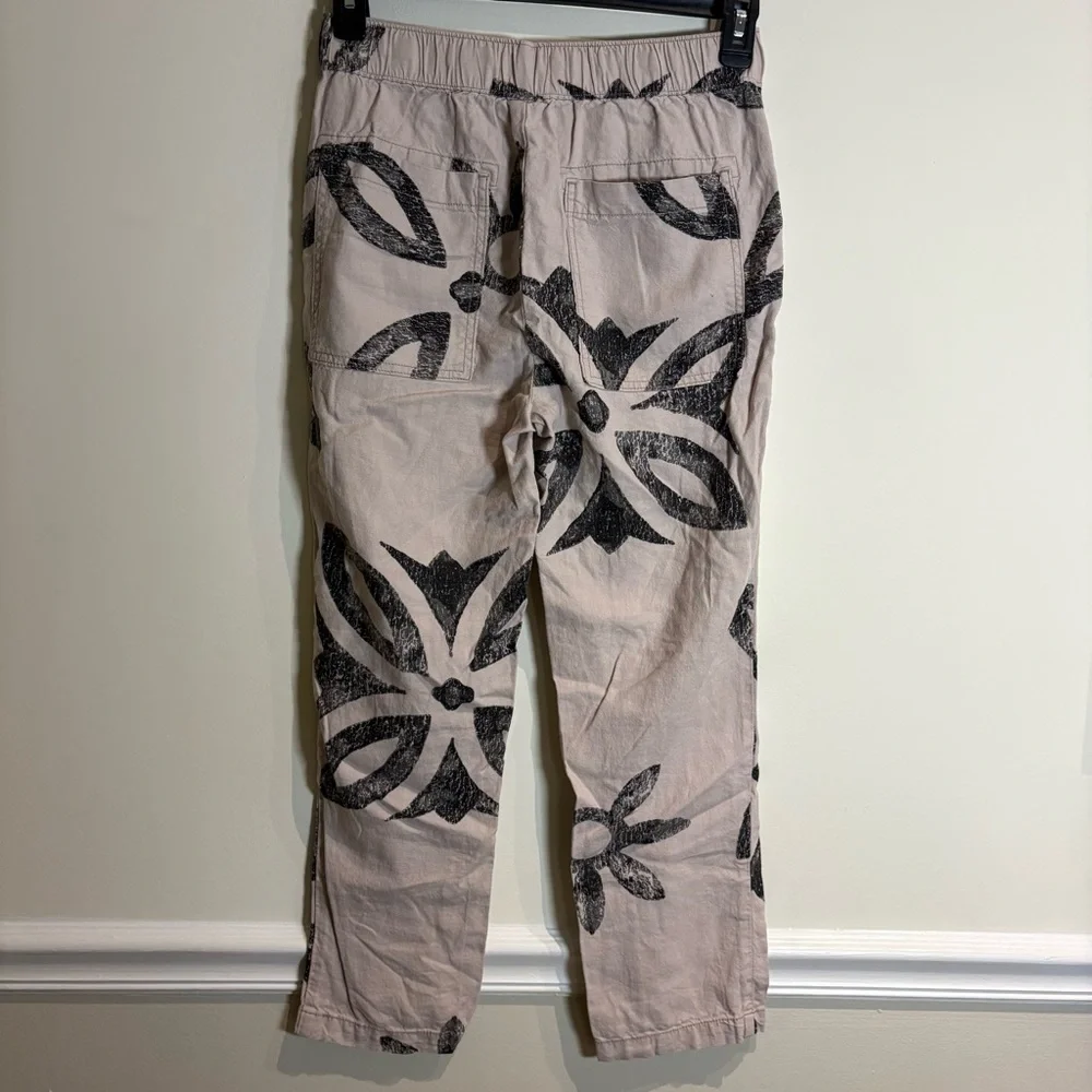 Anthropologie Pilcro Betty Drawstring Linen Pant in Blush / Grey Size XS - Picture 5 of 8